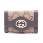 Gucci Key Case Interlocking GG Canvas 6 Rows Beige Dark Brown 6 Key Holder