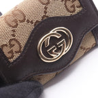 Gucci Key Case Interlocking GG Canvas 6 Rows Beige Dark Brown 6 Key Holder — view 9