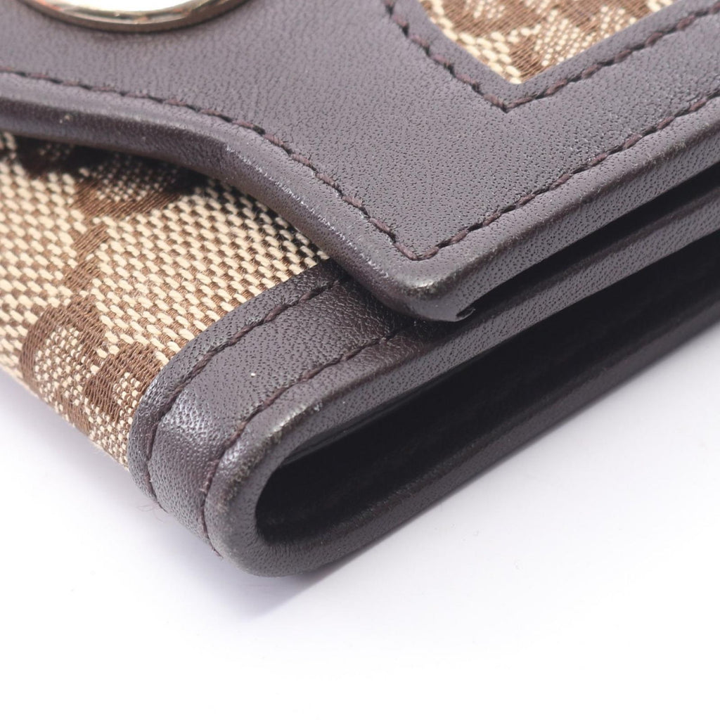 Gucci Key Case Interlocking GG Canvas 6 Rows Beige Dark Brown 6 Key Holder — view 7