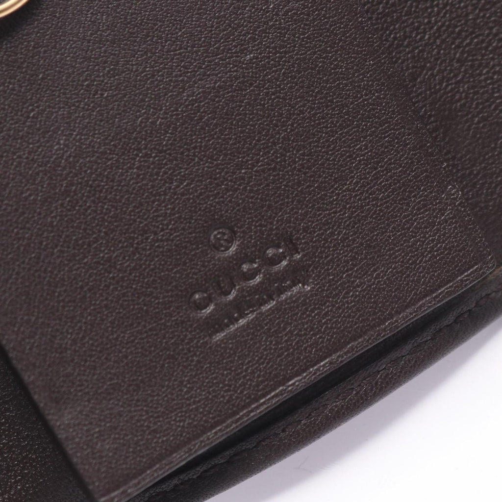 Gucci Key Case Interlocking GG Canvas 6 Rows Beige Dark Brown 6 Key Holder — view 4