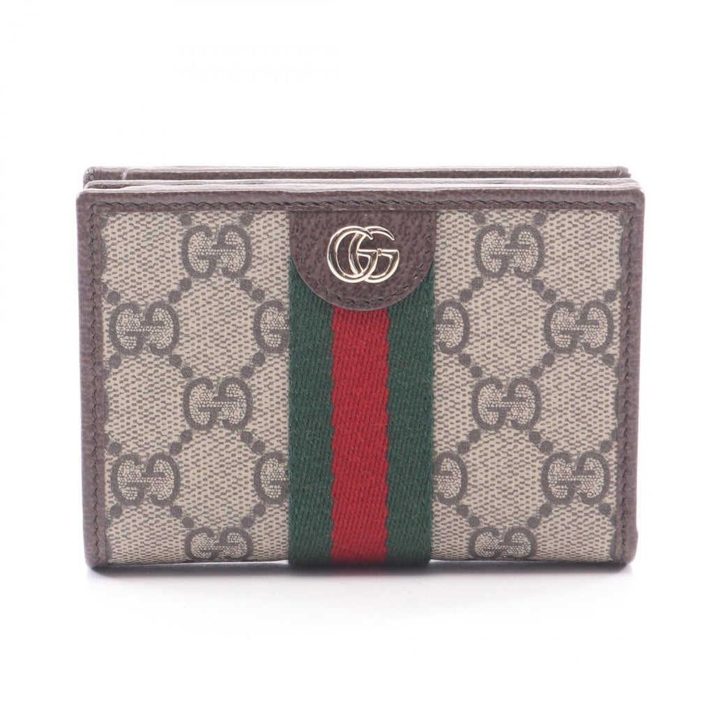 Gucci Bifold Wallet Ophidia Small GG Supreme Beige Brown Leather