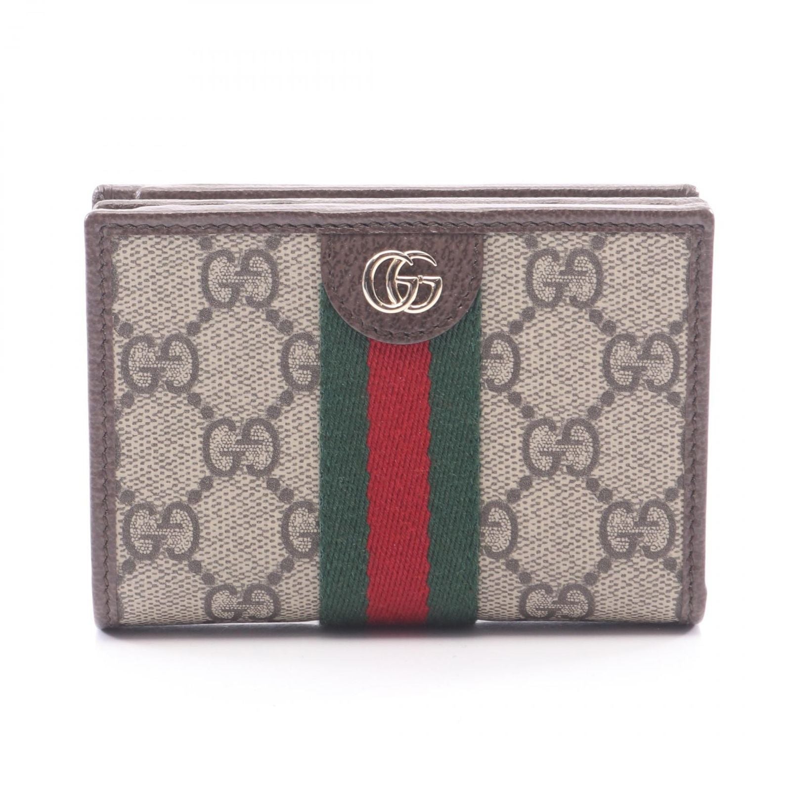 Gucci Bifold Wallet Ophidia Small GG Supreme Beige Brown Leather