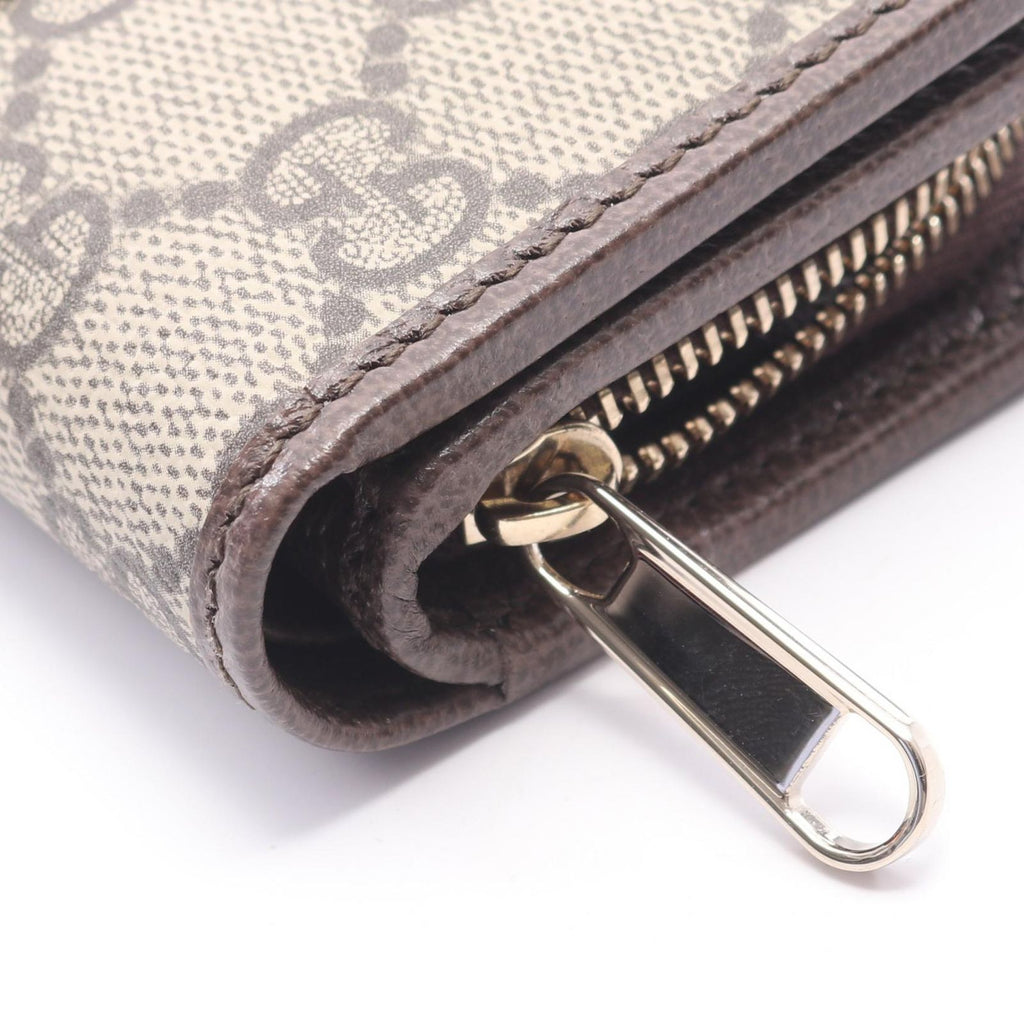 Gucci Bifold Wallet Ophidia Small GG Supreme Beige Brown Leather — view 6