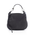 Gucci Shoulder Bag GG Pattern Black Denim Leather