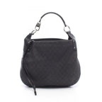 Gucci Shoulder Bag GG Pattern Black Denim Leather
