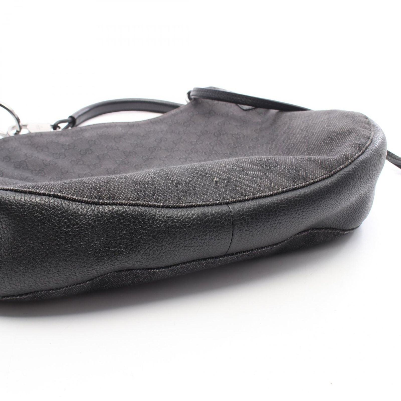 Gucci Shoulder Bag GG Pattern Black Denim Leather — view 6