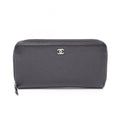 Chanel Round Wallet CC Logo Black Caviar Leather