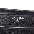 Chanel Round Wallet CC Logo Black Caviar Leather — view 4