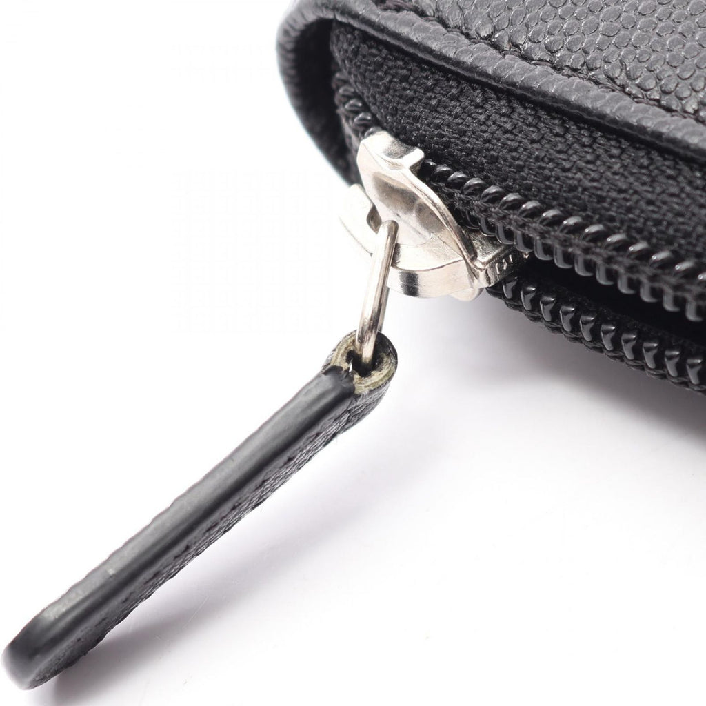 Chanel Round Wallet CC Logo Black Caviar Leather — view 7