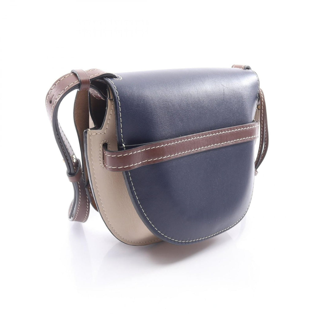 Loewe Shoulder Bag Gate Small Navy Off White Leather — view 2
