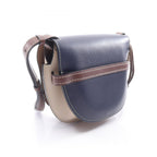 Loewe Shoulder Bag Gate Small Navy Off White Leather — view 2