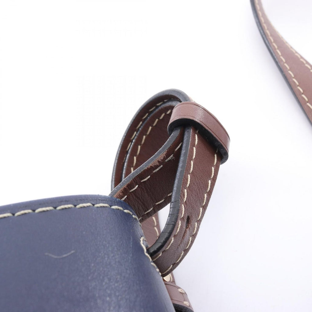 Loewe Shoulder Bag Gate Small Navy Off White Leather — view 8