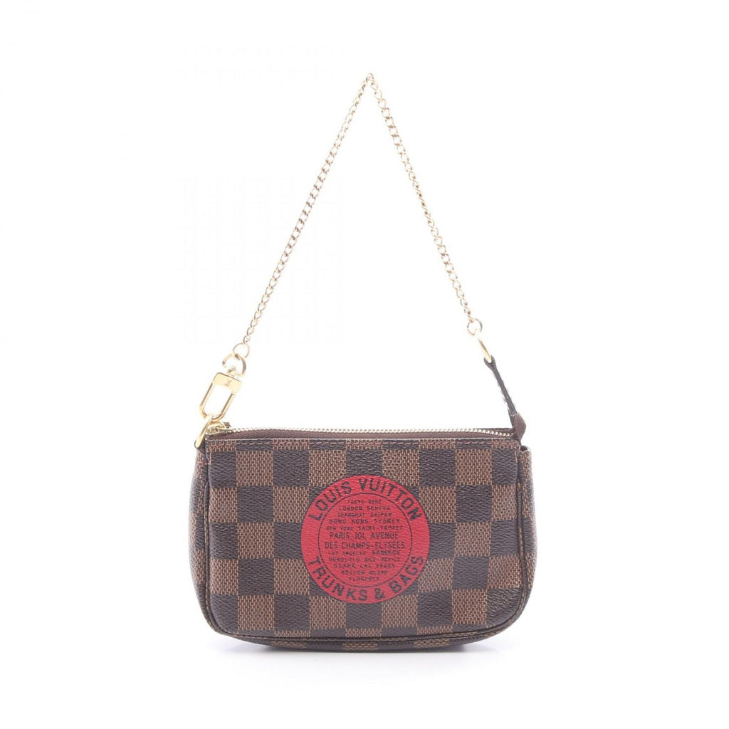 Louis Vuitton Handbag Mini Pochette Accessoire Damier Ebene T&b Canvas Leather
