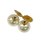 Dior Earrings Tribal Daisy White Pink Multi Bee Flower — view 4