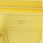 Celine Luggage Nano Drummed Calfskin Leather 2-Way Shoulder Handbag Yellow — view 8