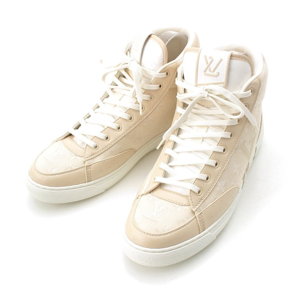 Louis Vuitton Monogram Charlie Line High Cut Sneakers Beige