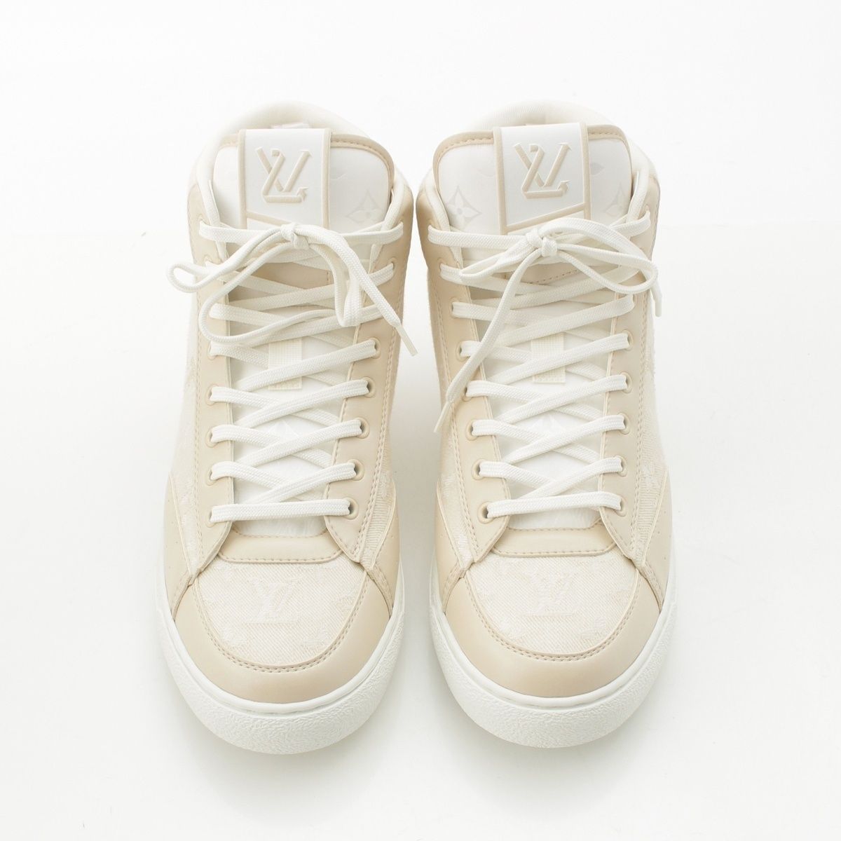 Louis Vuitton Monogram Charlie Line High Cut Sneakers Beige — view 2
