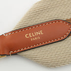 Celine Canvas Leather Line Shoulder Strap Beige Brown — view 6