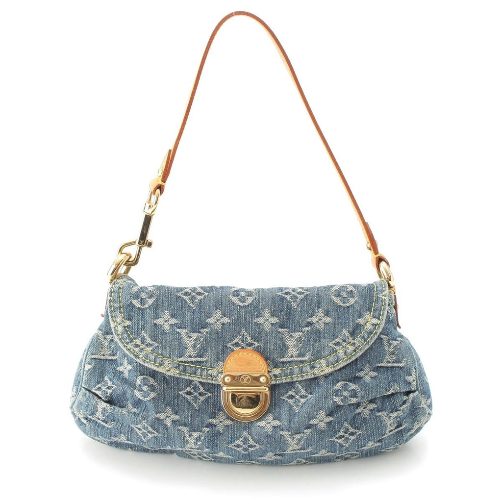 Louis Vuitton Monogram Denim Mini Pleaty Shoulder Bag Indigo Blue