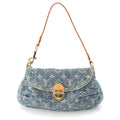 Louis Vuitton Monogram Denim Mini Pleaty Shoulder Bag Indigo Blue