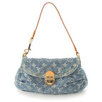 Louis Vuitton Monogram Denim Mini Pleaty Shoulder Bag Indigo Blue