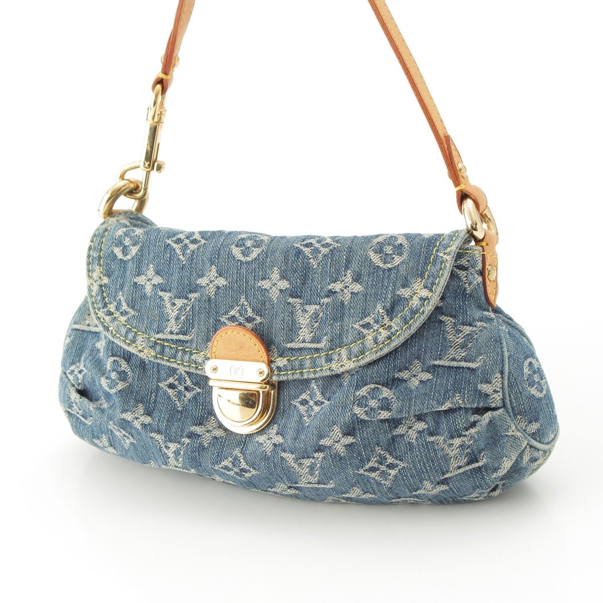 Louis Vuitton Monogram Denim Mini Pleaty Shoulder Bag Indigo Blue — view 3