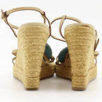 Louis Vuitton Trunks&bag Wedge Sole Linen Beige Sandals — view 3