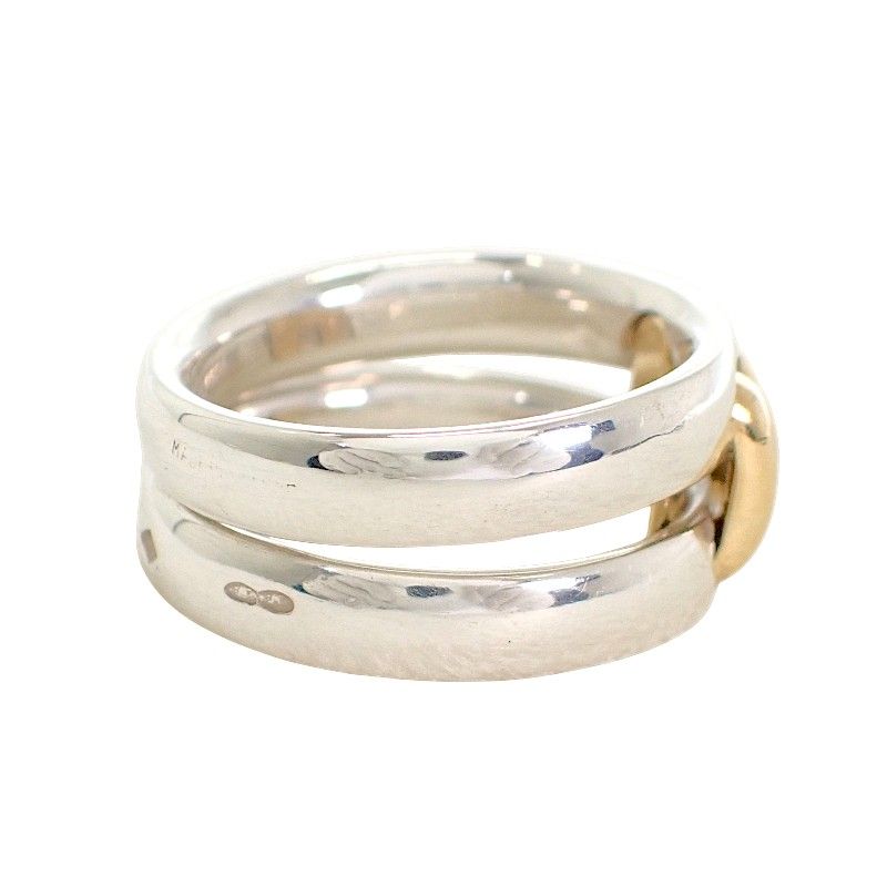 Hermes Olympe Actual 52 Ring 18k Gold 925 Sterling Silver