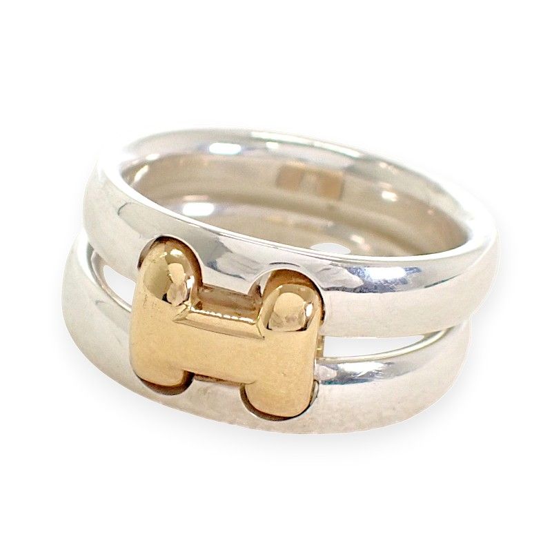 Hermes Olympe Actual 52 Ring 18k Gold 925 Sterling Silver
