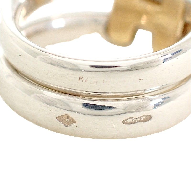 Hermes Olympe Actual 52 Ring 18k Gold 925 Sterling Silver