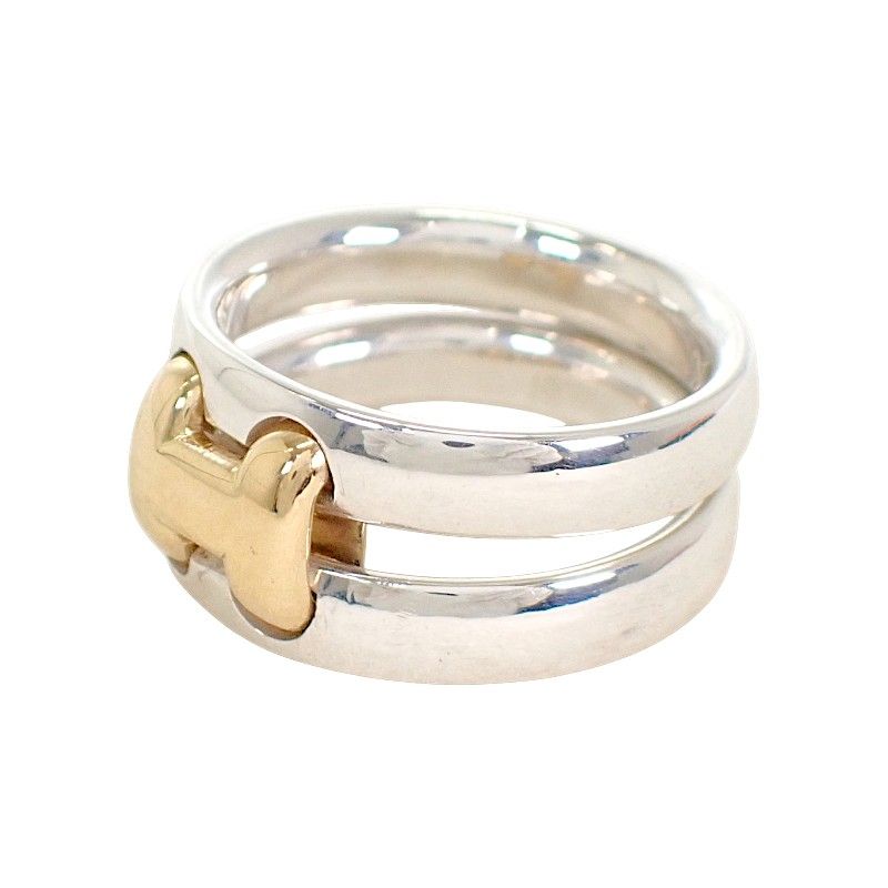 Hermes Olympe Actual 52 Ring 18k Gold 925 Sterling Silver
