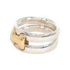 Hermes Olympe Actual 52 Ring 18k Gold 925 Sterling Silver