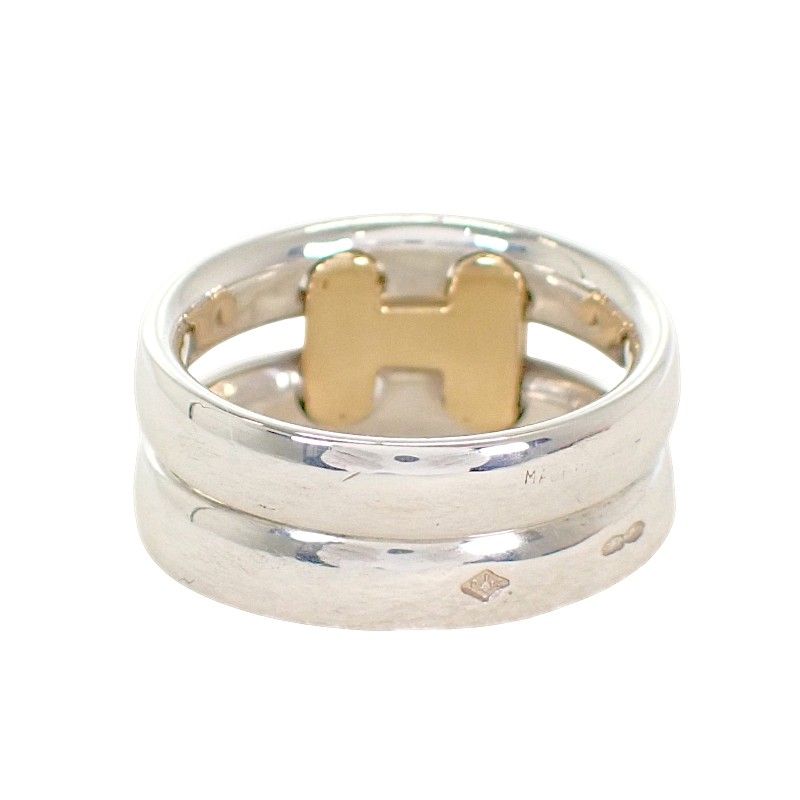 Hermes Olympe Actual 52 Ring 18k Gold 925 Sterling Silver