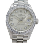 Rolex Datejust Number Watch Bezel Diamond Automatic Winding at Platinum Polished — view 2