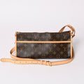 Louis Vuitton Popincourt Long Shoulder Bag Monogram Brown Leather Gold