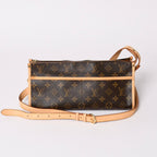 Louis Vuitton Popincourt Long Shoulder Bag Monogram Brown Leather Gold