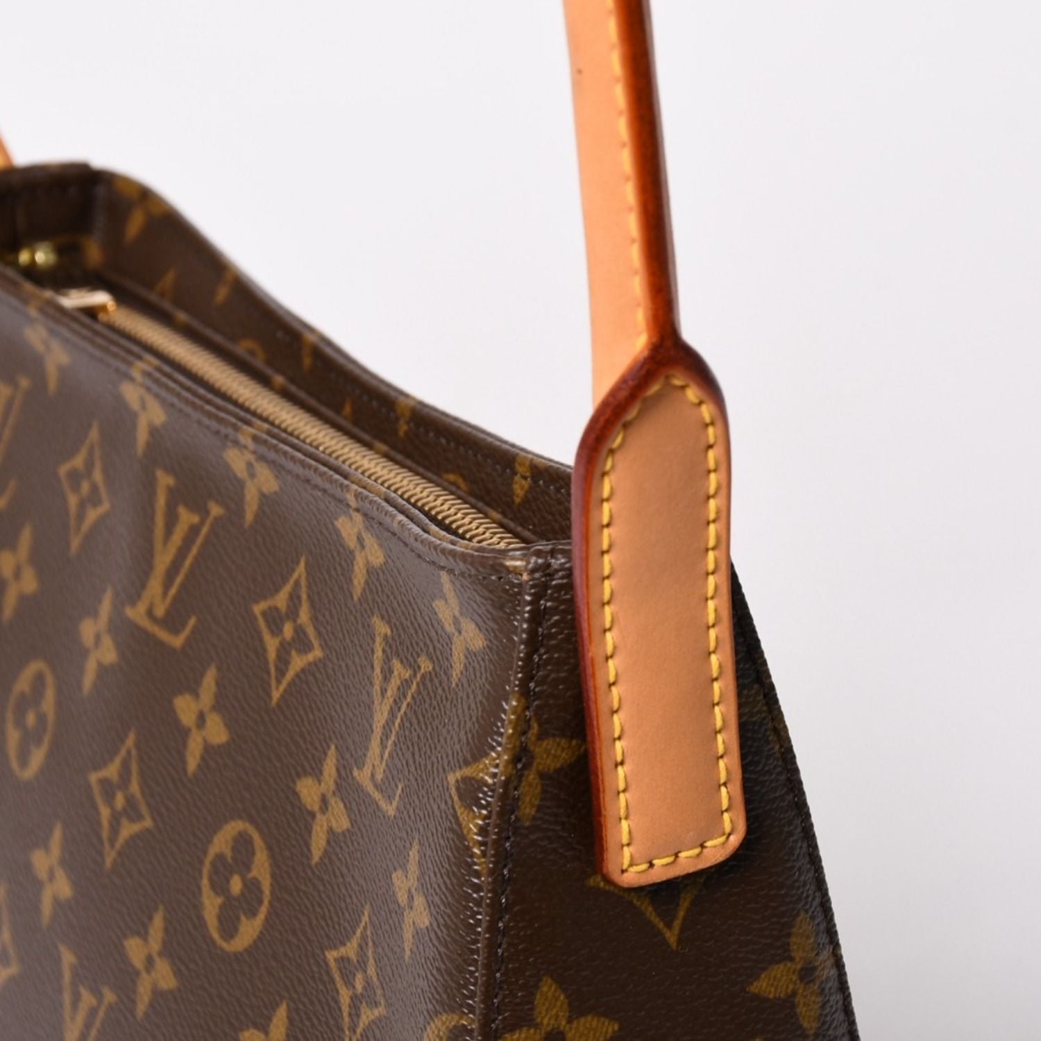 Louis Vuitton Looping MM Bag Monogram Leather Brown Gold — view 7