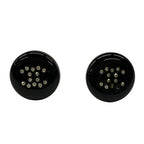 Chanel Earrings CC Logo Black Clear