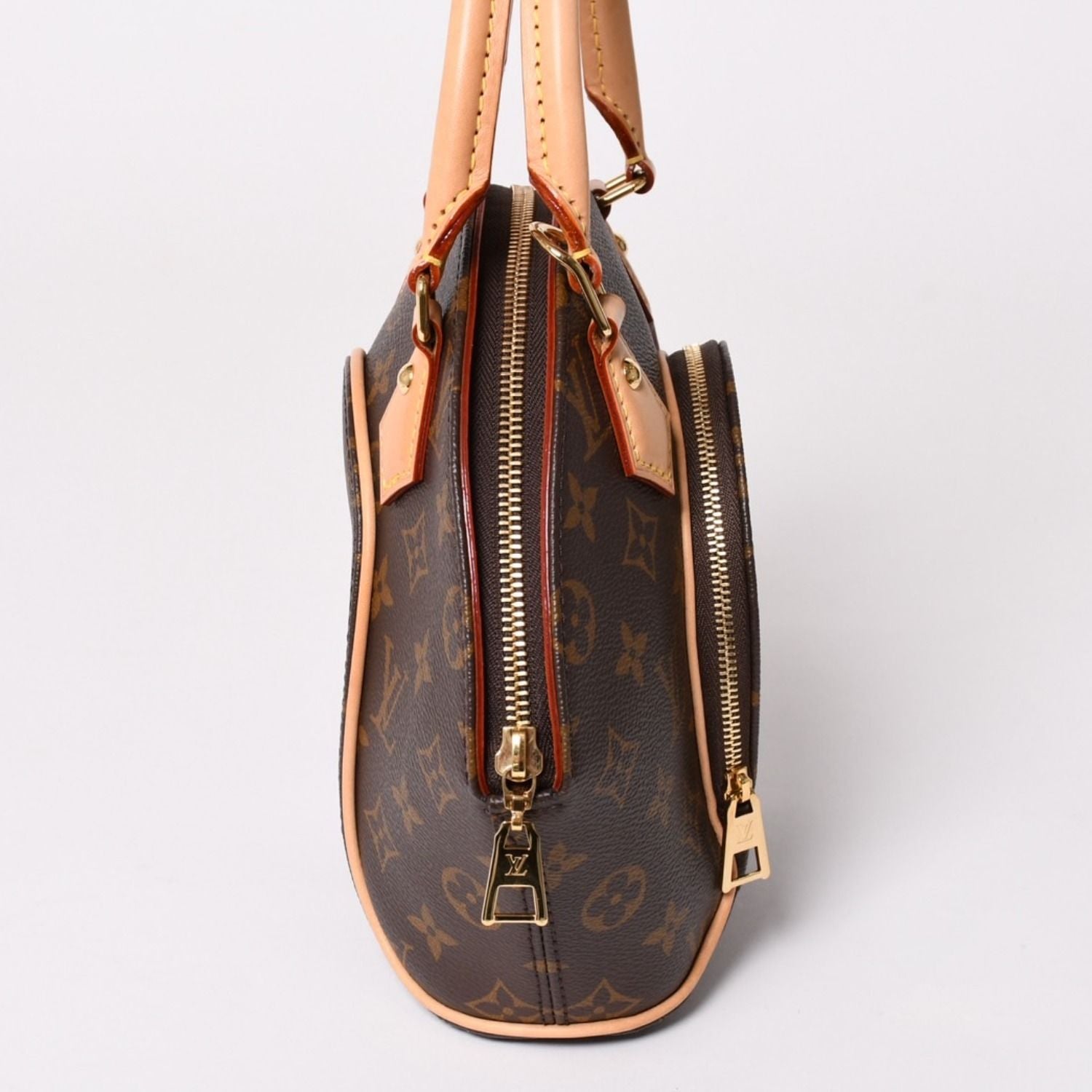 Louis Vuitton Ellipse PM Handbag Monogram Leather Brown Gold — view 4