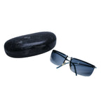 Gucci Rimless Shield Sunglasses Metal Blue Light Y2k Rhinestone GG Logo