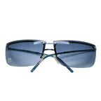 Gucci Rimless Shield Sunglasses Metal Blue Light Y2k Rhinestone GG Logo — view 2