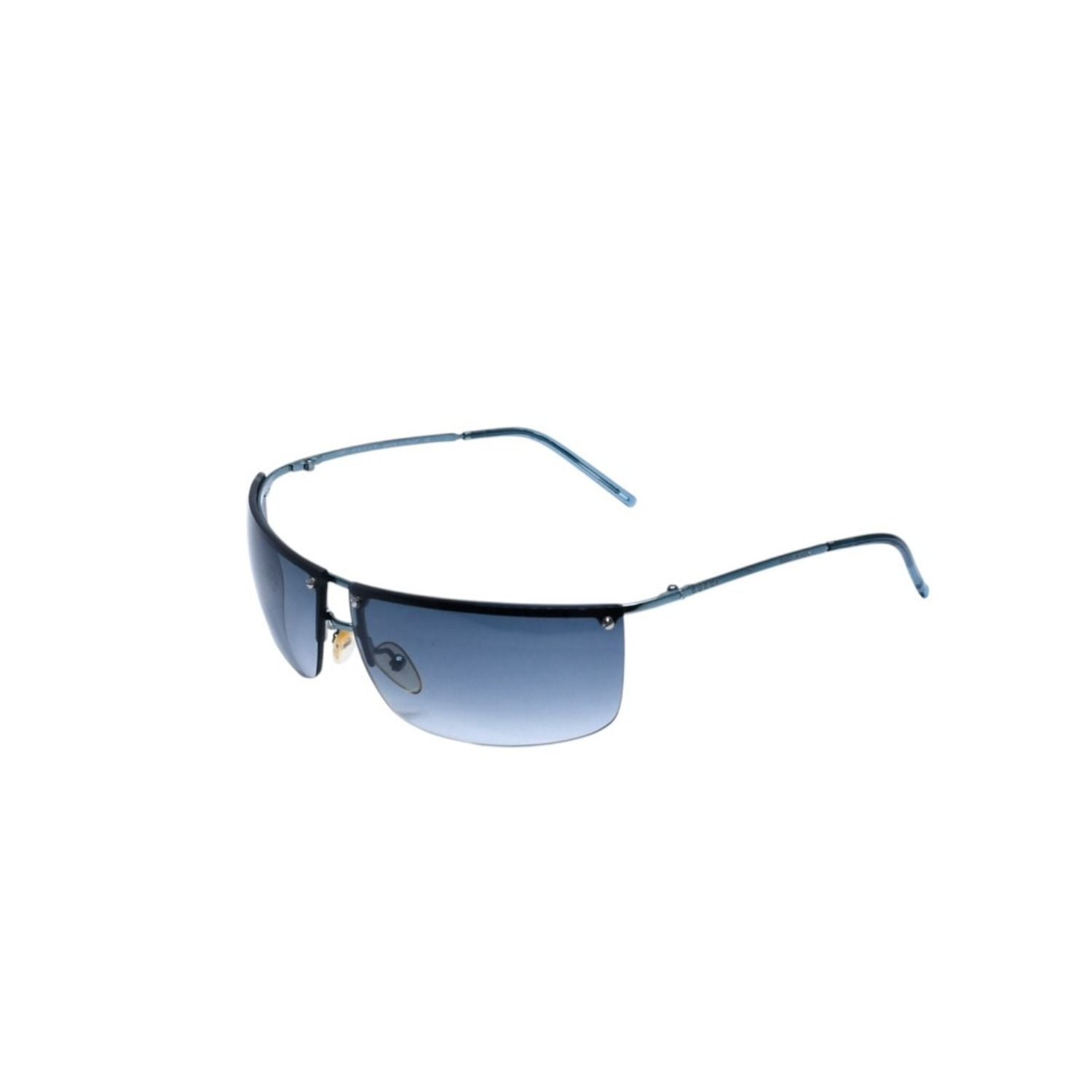 Gucci Rimless Shield Sunglasses Metal Blue Light Y2k Rhinestone GG Logo — view 3