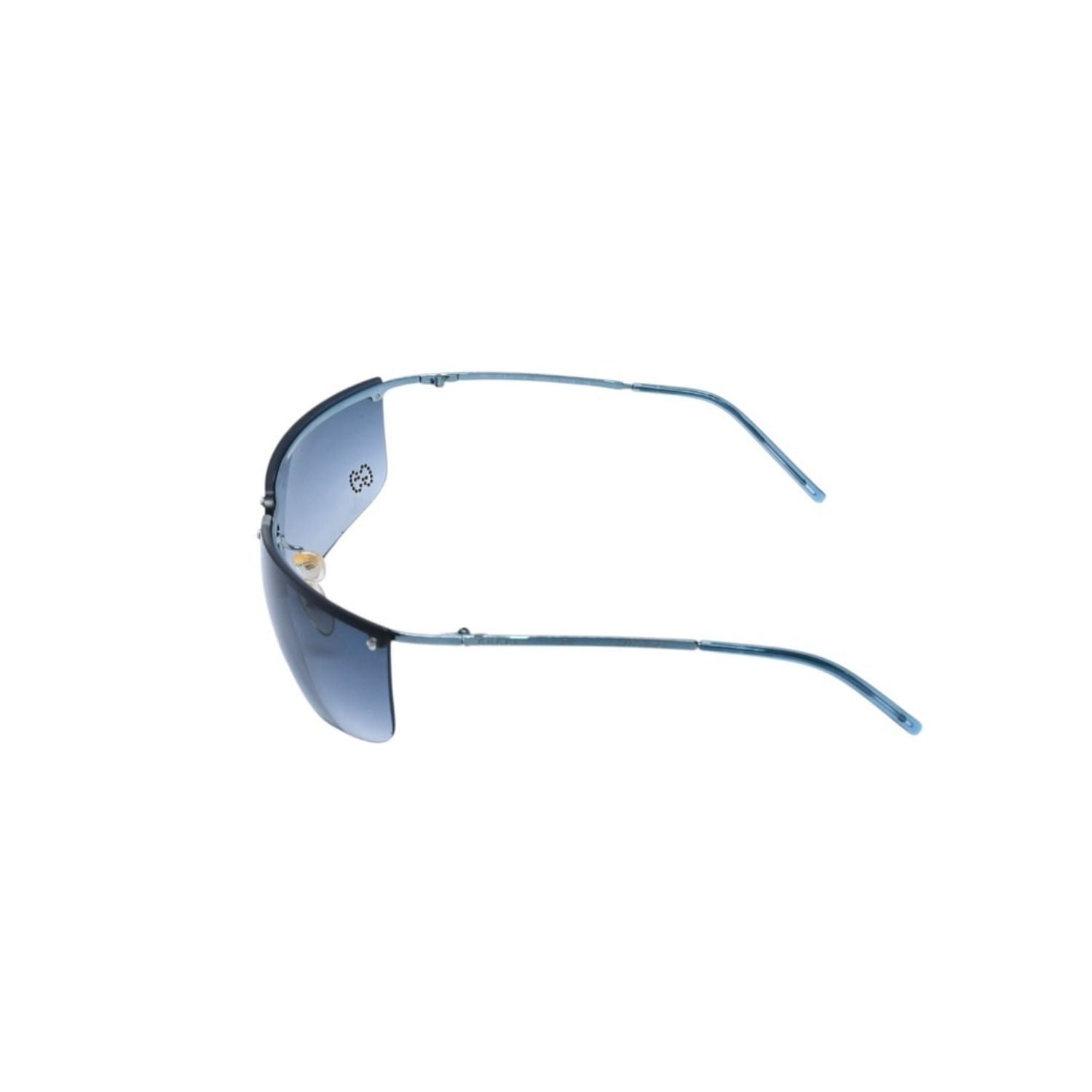 Gucci Rimless Shield Sunglasses Metal Blue Light Y2k Rhinestone GG Logo — view 7