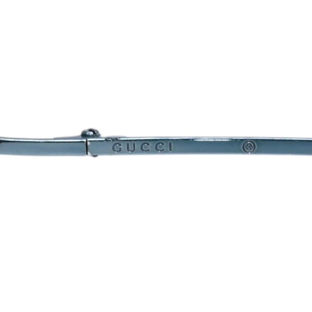 Gucci Rimless Shield Sunglasses Metal Blue Light Y2k Rhinestone GG Logo — view 6
