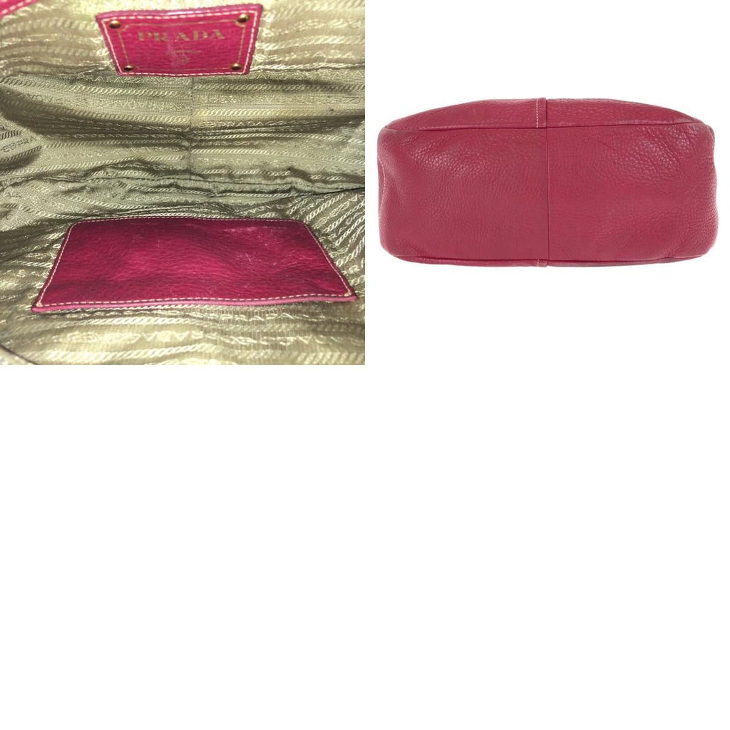 Prada Vitello Daino Hobo Pink Gold Leather Shoulder — view 9