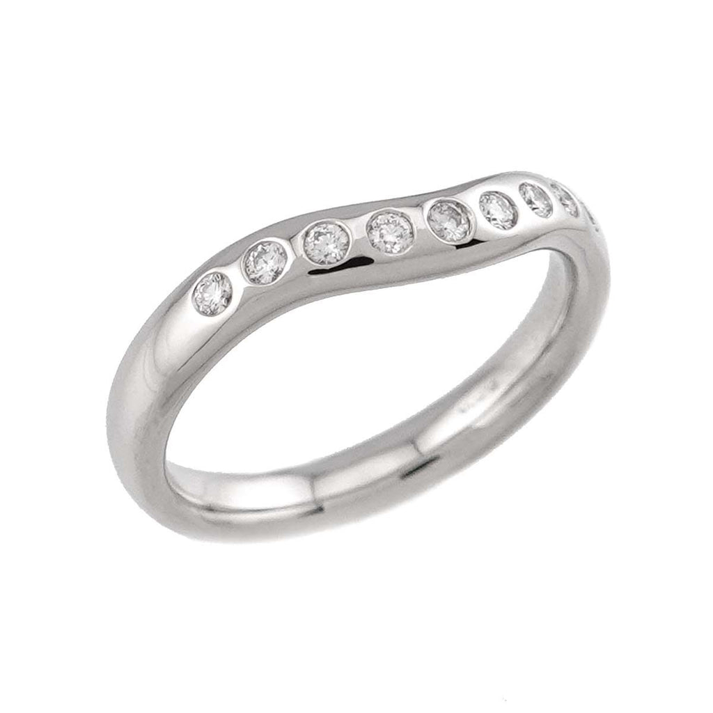Tiffany & Co Wide Curved Band Ring Diamond Pt Platinum — view 5