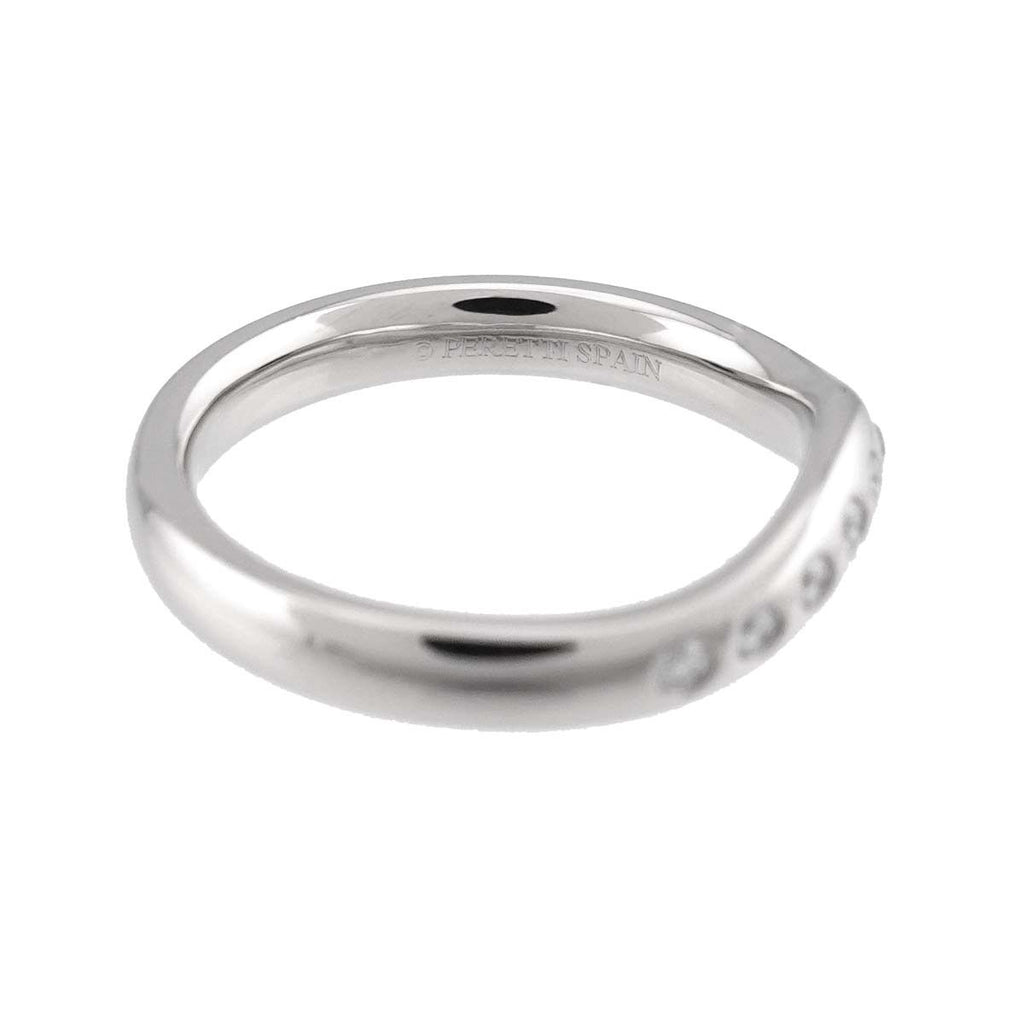 Tiffany & Co Wide Curved Band Ring Diamond Pt Platinum — view 4