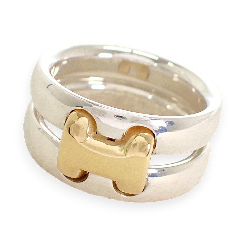 Hermes Olympe Actual Ring 18k Gold 925 Sterling Silver