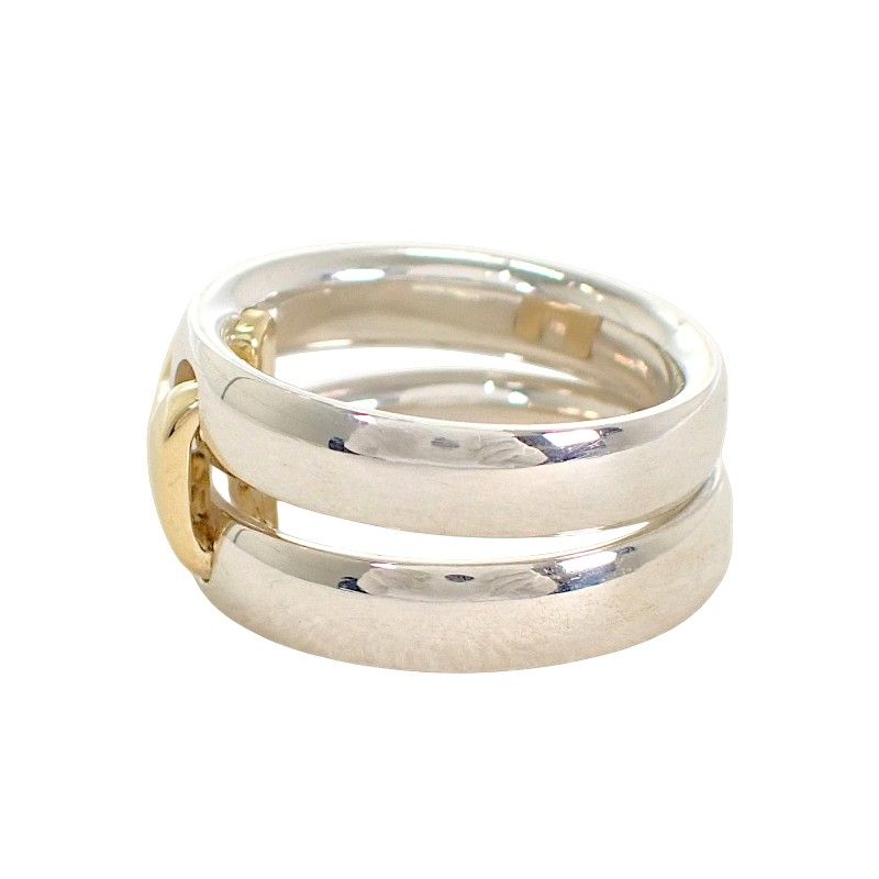 Hermes Olympe Actual Ring 18k Gold 925 Sterling Silver