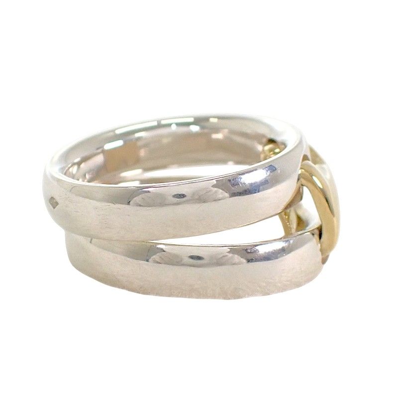 Hermes Olympe Actual Ring 18k Gold 925 Sterling Silver